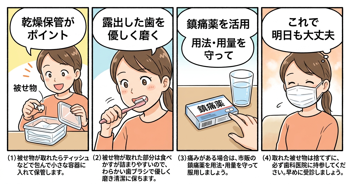 ガムや瞬間接着剤で被せ物を仮固定してはいけない医学的理由