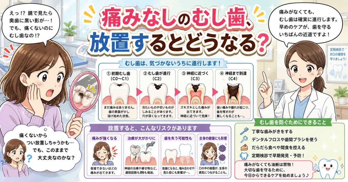 痛みなしのむし歯を放置するとどうなる？手遅れを防ぐ危険サイン