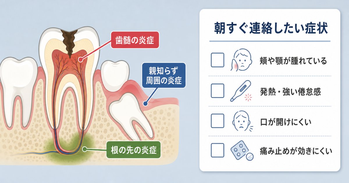 夜間の歯痛を引き起こす主な原因と朝イチ受診の判断基準